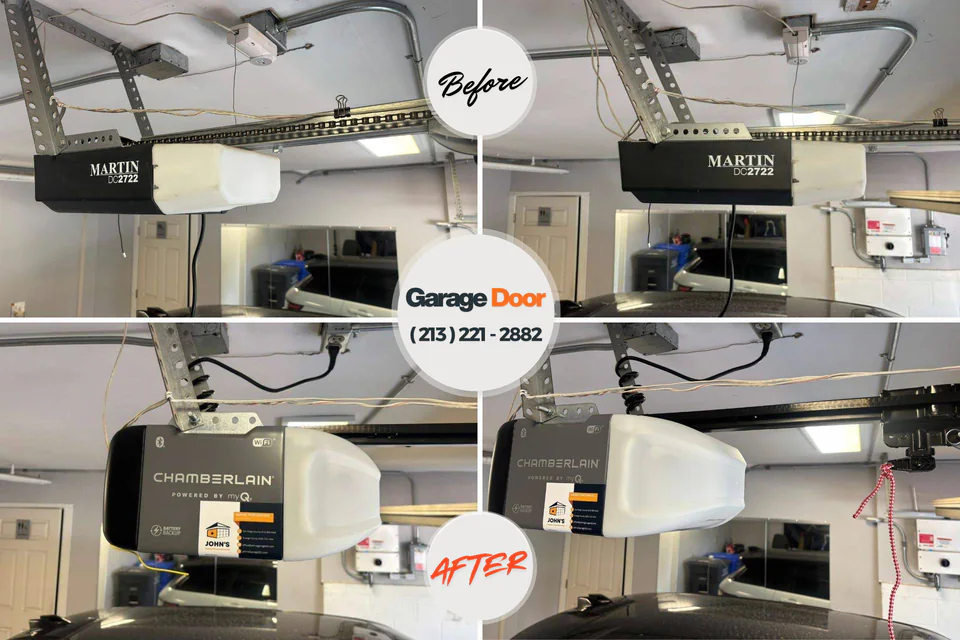 Before and after: garage door repair Sherwood, OR